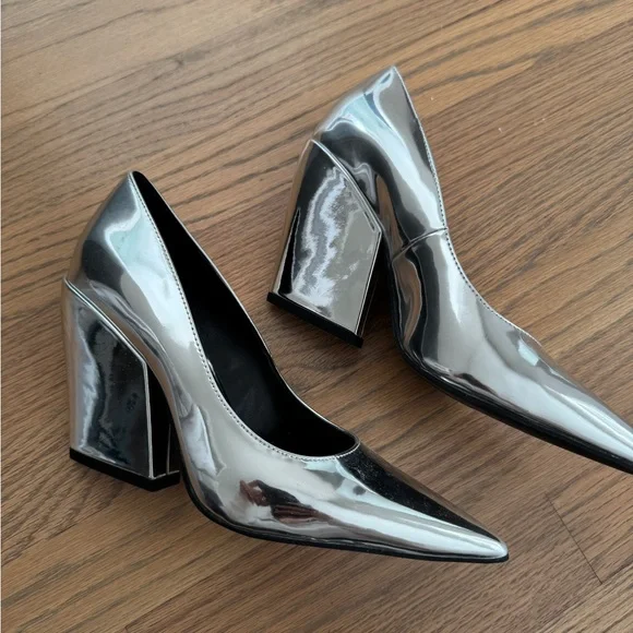 Rebecca Minkoff West Pointed Toe Metallic Pump - Picture 5 of 8